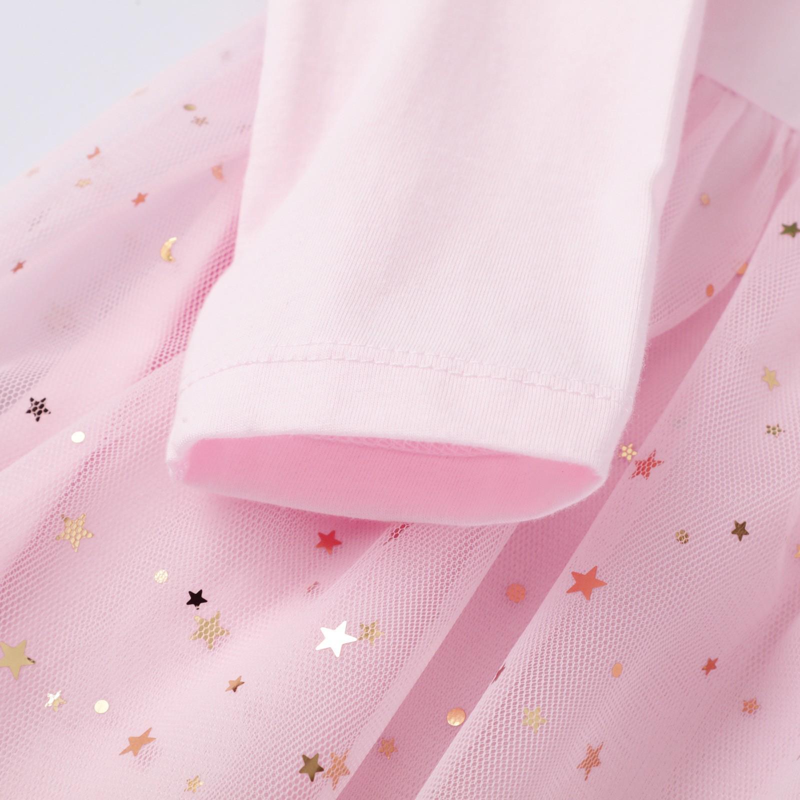 Платье детское с зайкой 104 см Розовый (23992060) - фото 4 Платье детское с зайкой 104 см Розовый (23992060) - фото 4