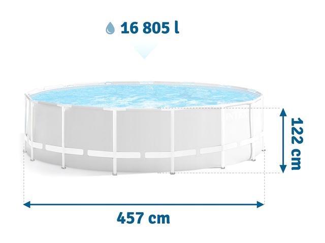 Басейн каркасний круглий Intex 26726 драбина/насос-фільтр/підстилка/тент 457x122 см 16805 л (14951309) - фото 5