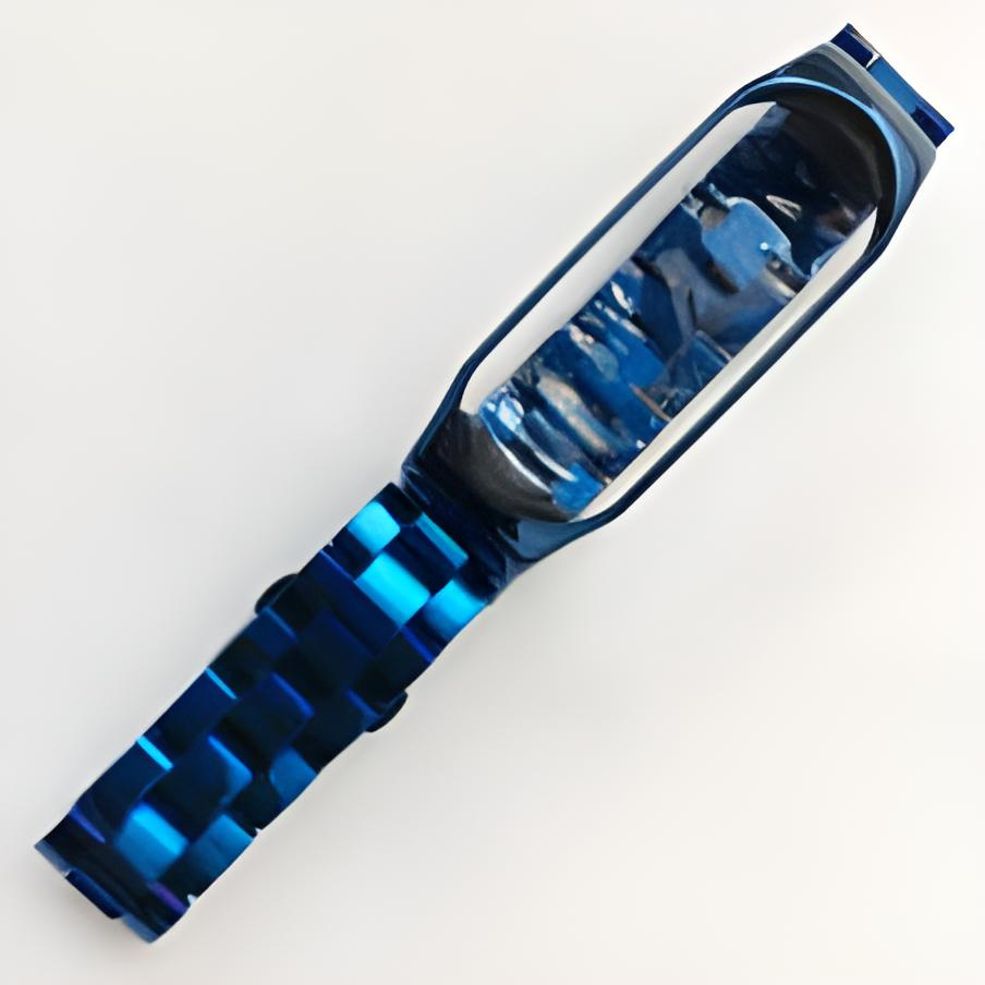 Ремешок для фитнес браслета Xiaomi Mi Band 3 4 Steel блочный Blue