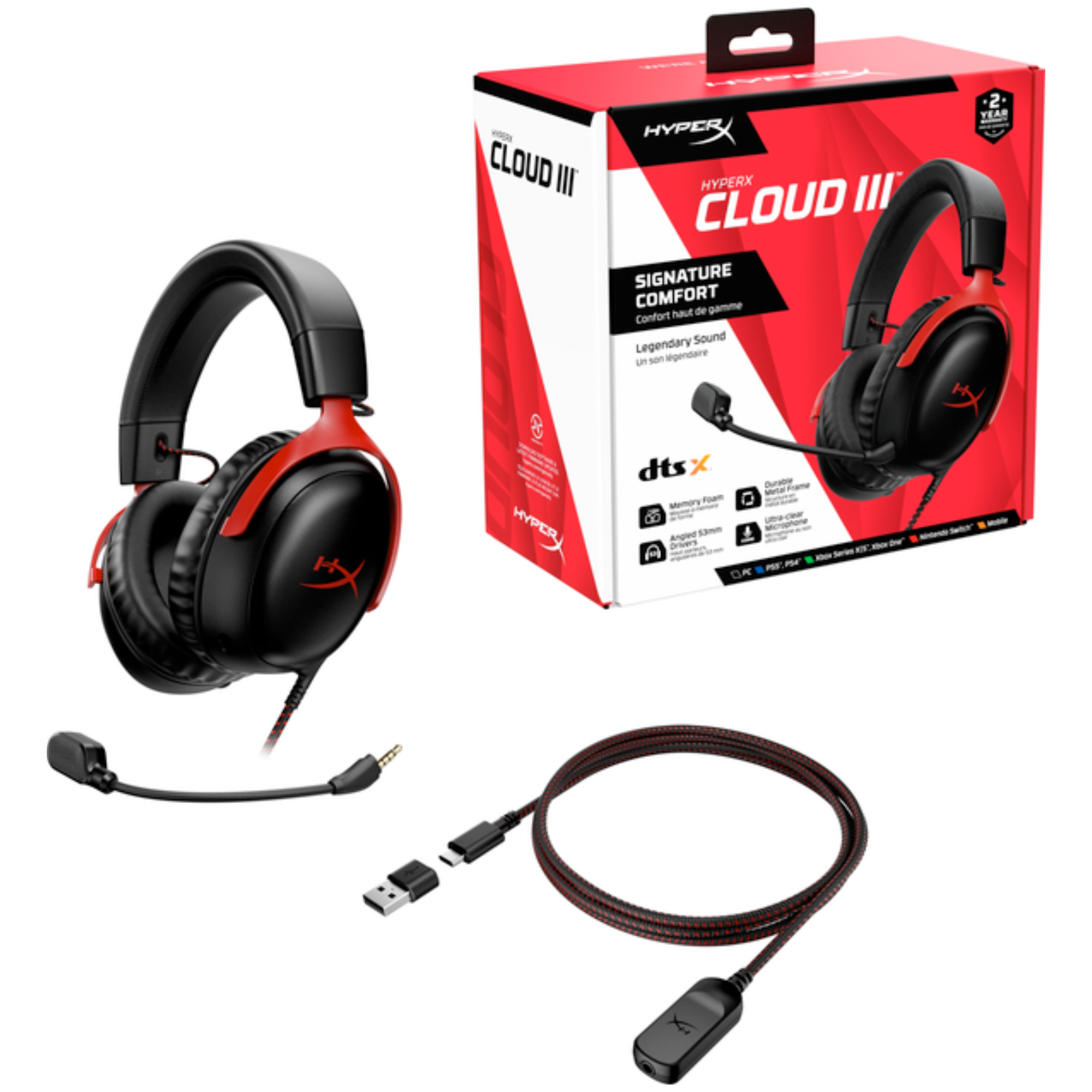 Наушники HyperX Cloud III Black/Red (23929274) - фото 4