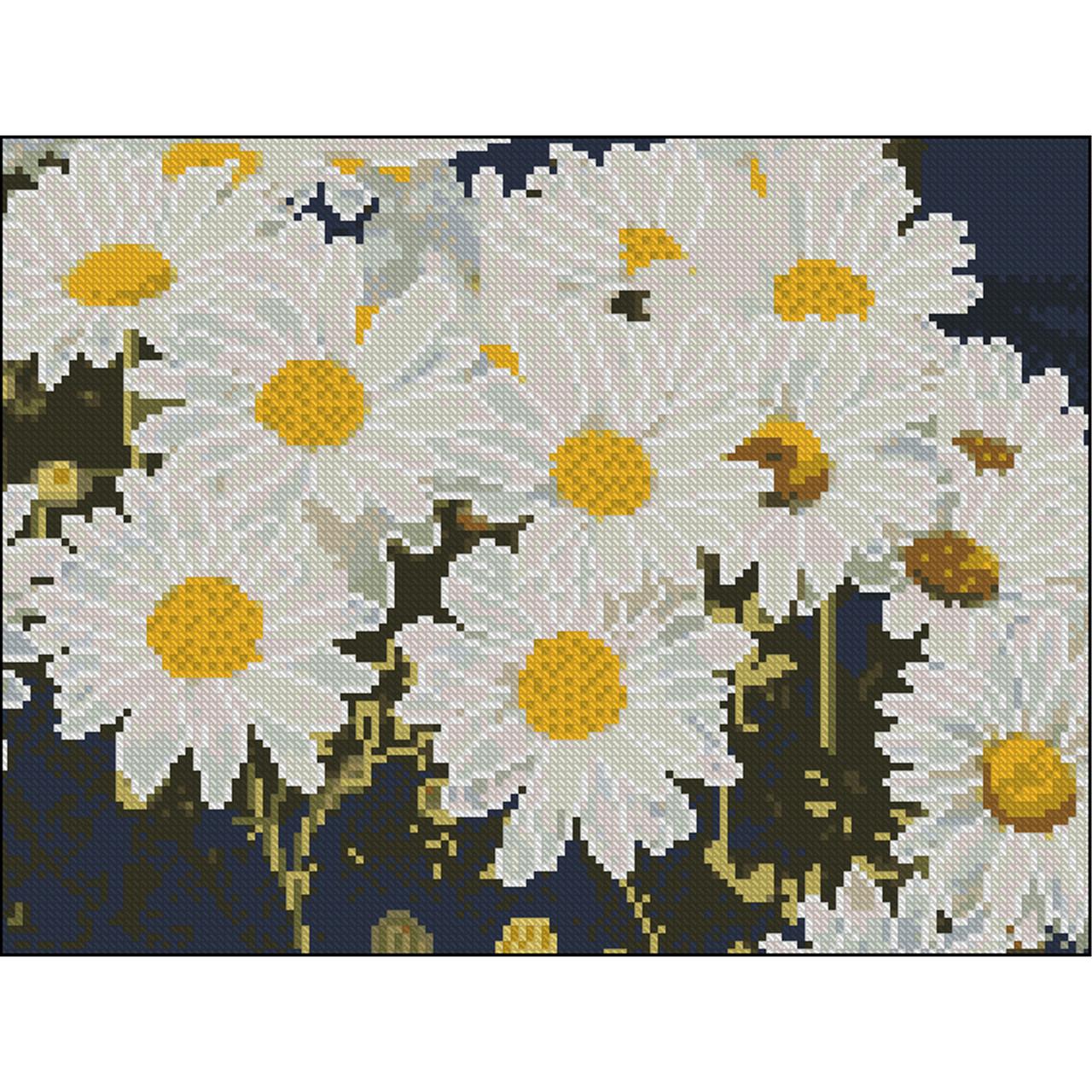 Алмазная мозаика Strateg Ромашковое поле без подрамника 30х40 см (ZAV3040-55)