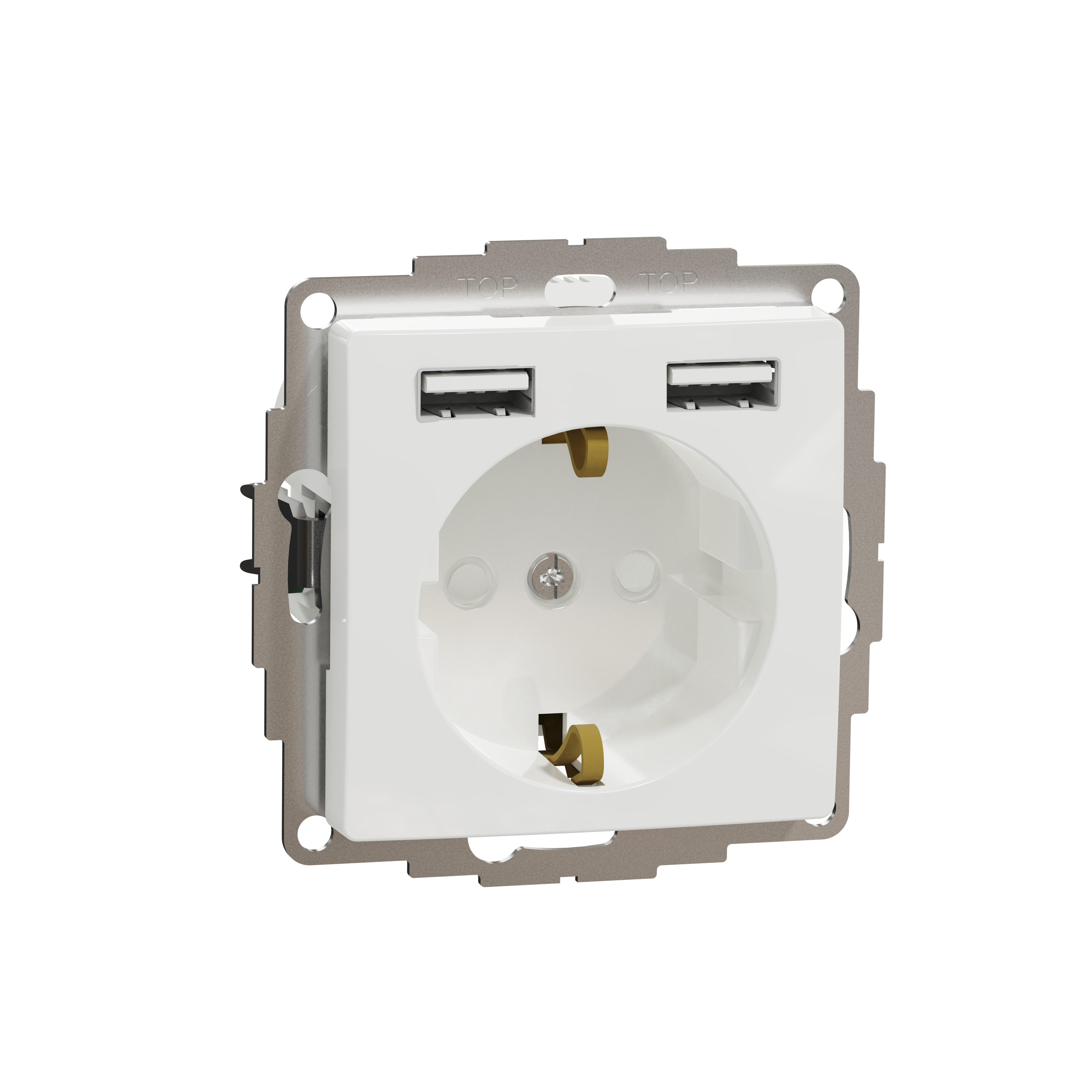 Розетка Schneider Electric Sedna Design 2 USB с заземлением Белый (SDD111052)