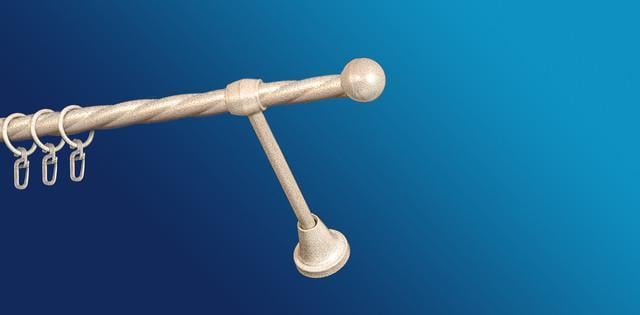 Карниз для штори Plastidea Болонь металевий кручений одинарний з гачками D 16 мм 180 см Біле золото - фото 1 Карниз для штори Plastidea Болонь металевий кручений одинарний з гачками D 16 мм 180 см Біле золото - фото 1