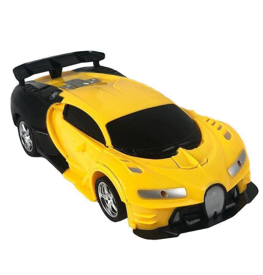Машинка трансформер на радиоуправлении AToys Bugatti-Robot 1:18 Черно-желтый (35047189)