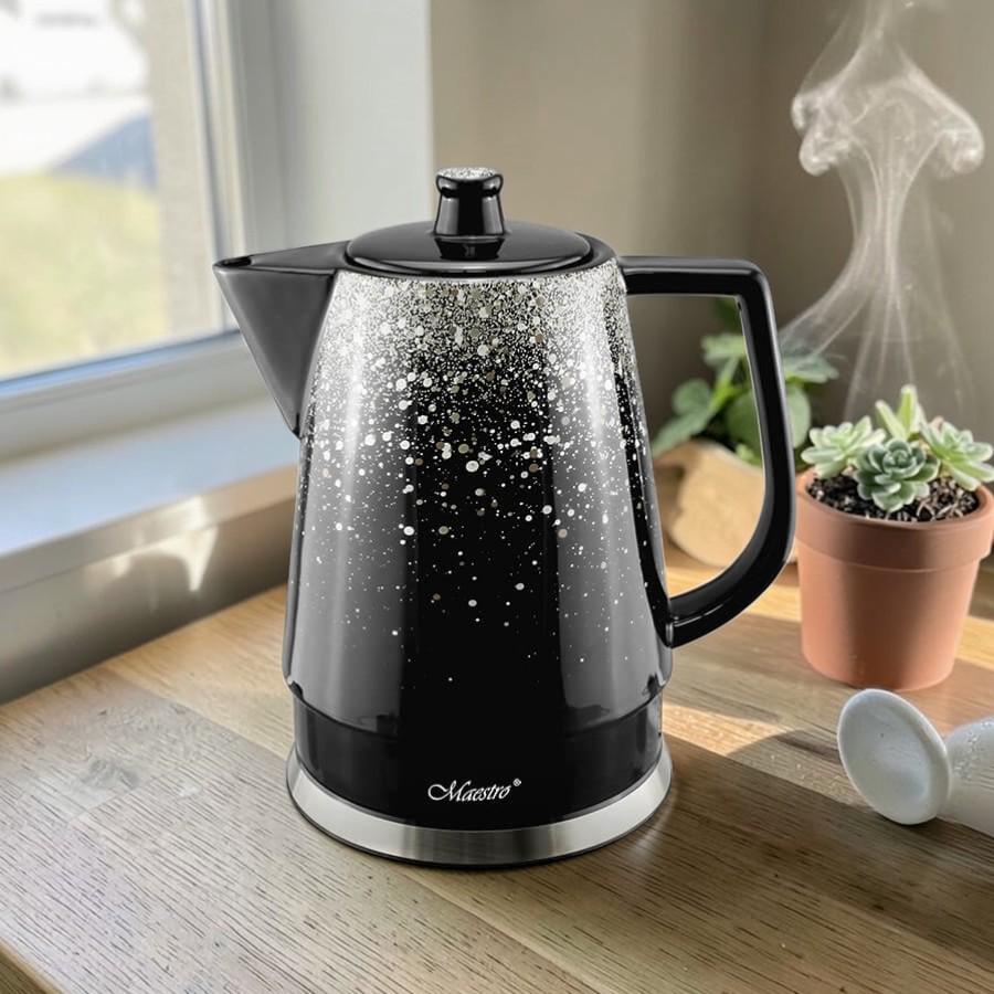 Электрочайник Maestro MR-074-SILVER керамический корпус 1,5 л 1500 Вт Черно-серебристый (32559948)