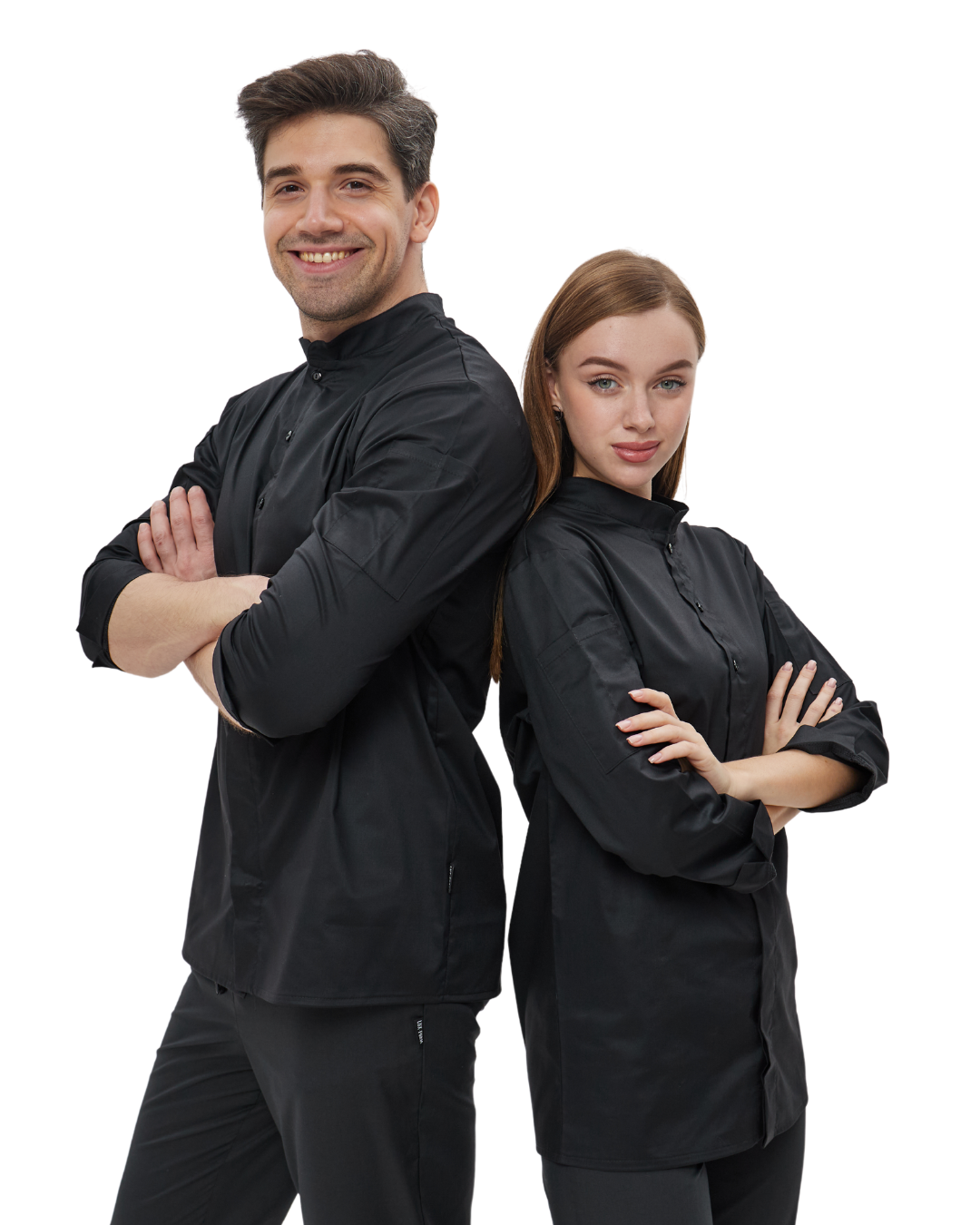 Сорочка-кітель унісекс рукав 3/4 Алекс Lux Form M Чорний (4614) - фото 4