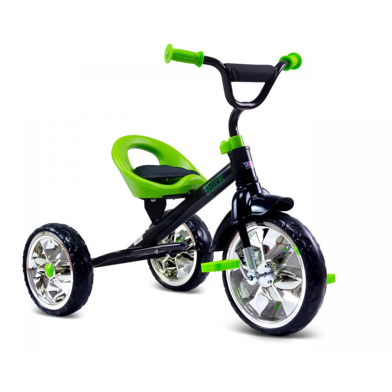 Велосипед трехколесный Caretero York с резиновыми колесами Green