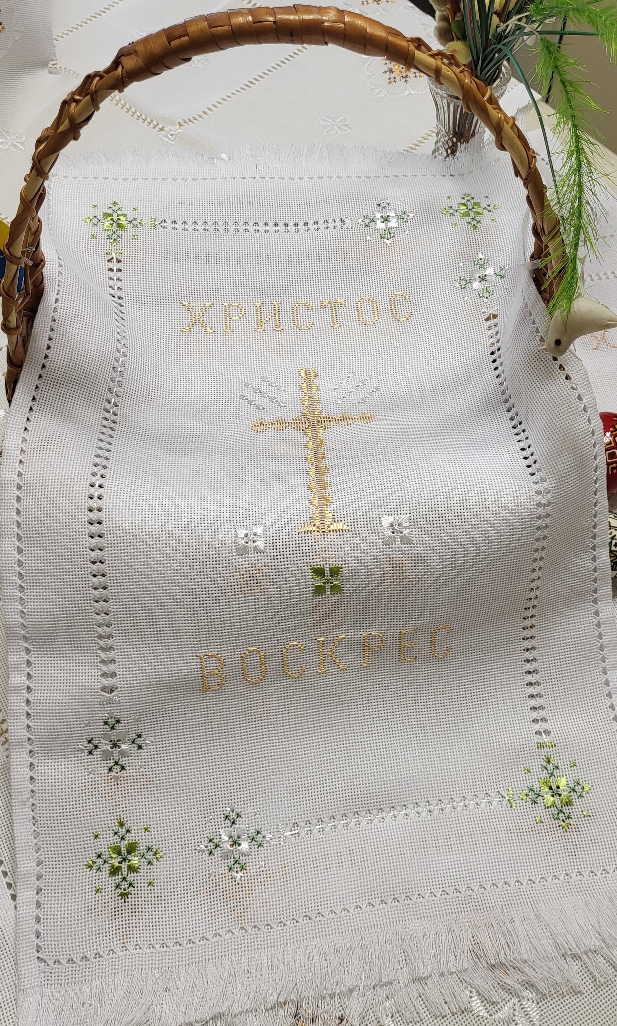 Серветка-рушник вишита на великодній кошик ручна вишивка (Арт-017) - фото 2 Серветка-рушник вишита на великодній кошик ручна вишивка (Арт-017) - фото 2