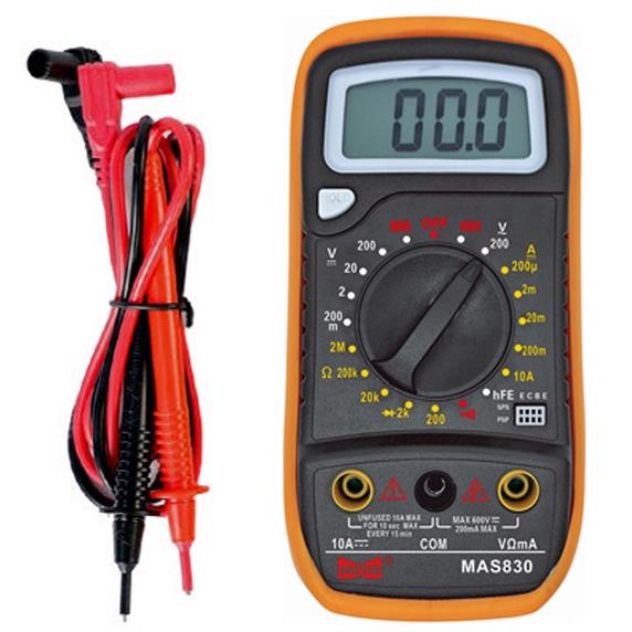 Мультиметр цифровий HAOYUE MAS830 батарейка 9V 2 щупи з продзвонюванням і тестом транзисторів (13352915)