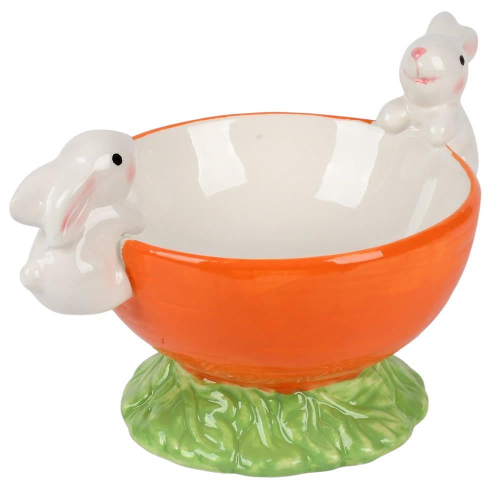 Конфета с декором к пасхе Carrot R40694-2 23х15х13 см Оранжевый с белым/Зеленый (32709064)