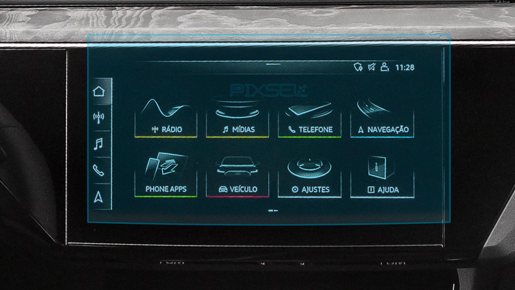 Скло захисне Pixsel на монітор Audi Q8 E Tron 11,3“ 2019 гартоване глянець