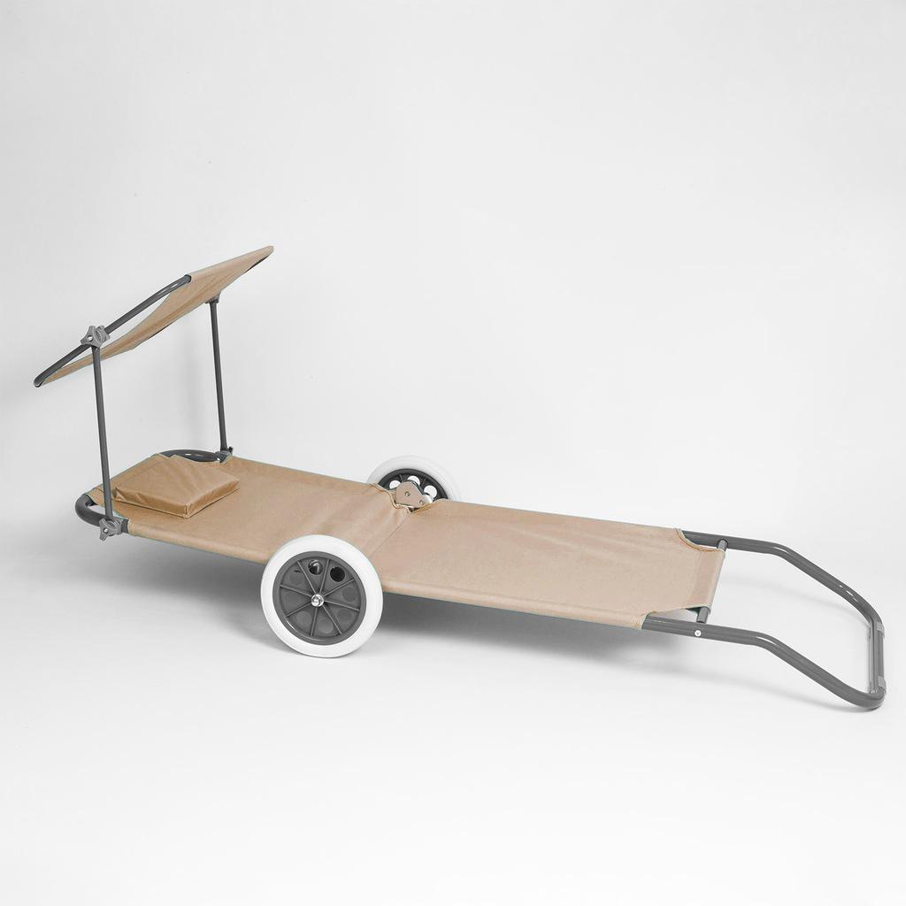 Лежак трансформер с козырьком пляжный/садовой до 120 кг Бежевый (LT2) - фото 2 Лежак трансформер с козырьком пляжный/садовой до 120 кг Бежевый (LT2) - фото 2