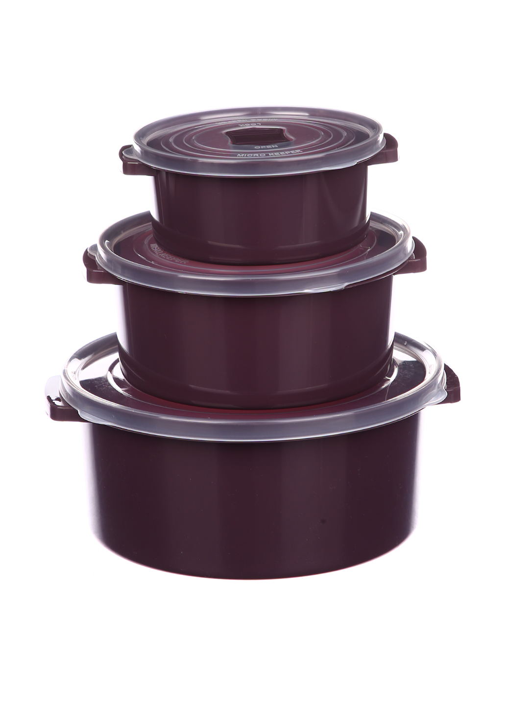 Набор круглых контейнеров Senyayla для СВЧ 3 предмета Фиолетовый (2900-fl)