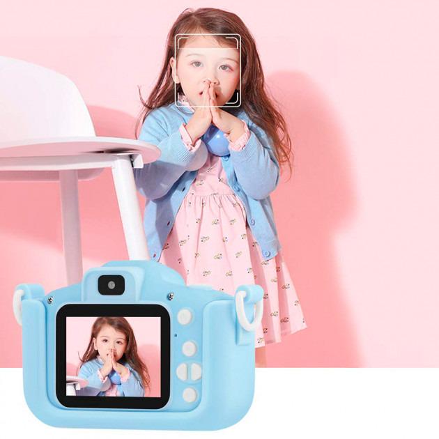 Детский фотоаппарат Smart Kids Kitty 2" в чехле с встроенными играми Голубой - фото 4