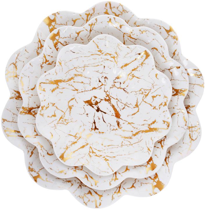 Набор фарфоровых салатников Золотой Волан 2шт. 20,1х20,1х6,2 см Белый с золотом - фото 3 Набор фарфоровых салатников Золотой Волан 2шт. 20,1х20,1х6,2 см Белый с золотом - фото 3