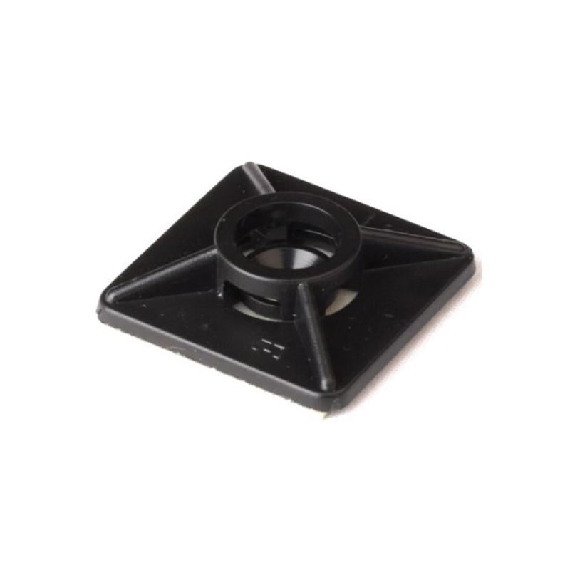 База для двух хомутов/стяжек ДКС Quadro 19х19 мм клеевая АБС-пластик 1 шт. Черный (25469)