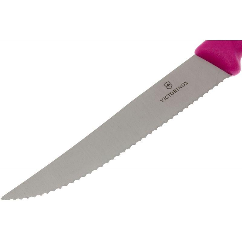 Нож кухонный серрейтор Victorinox Vx67936.12L5 Swiss Classic Steak&Pizza 235 мм Розовый - фото 2