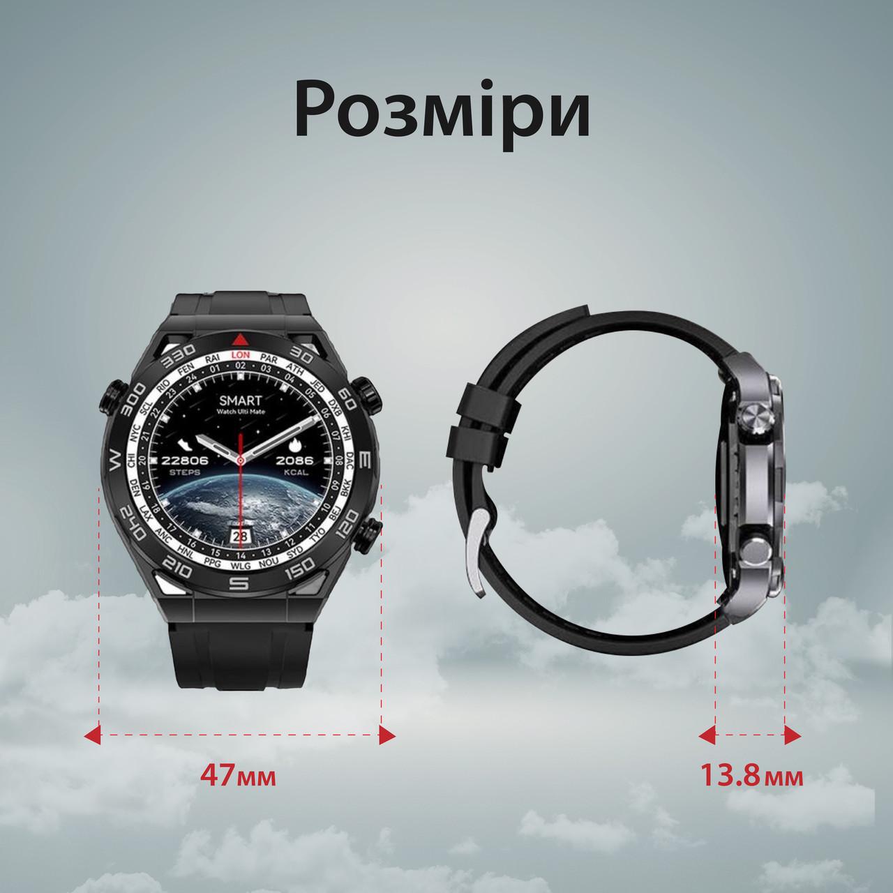 Смарт-годинник SmartX X5Max дзвінки пульсометр з ремінцями Чорний (UR154B) - фото 5