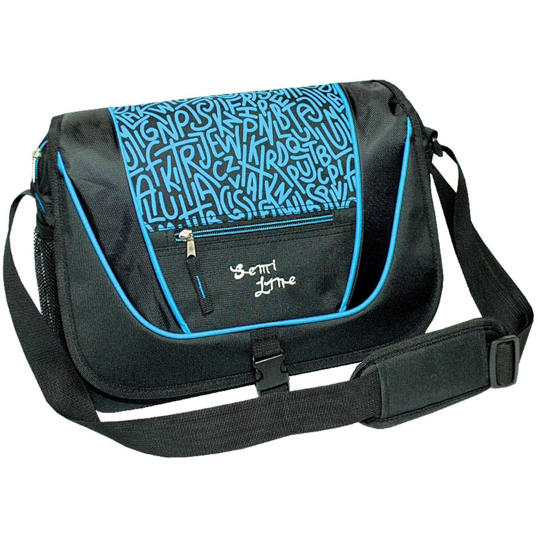 Женская сумка через плечо SEMI LINE 9 л Black/Blue (7156)