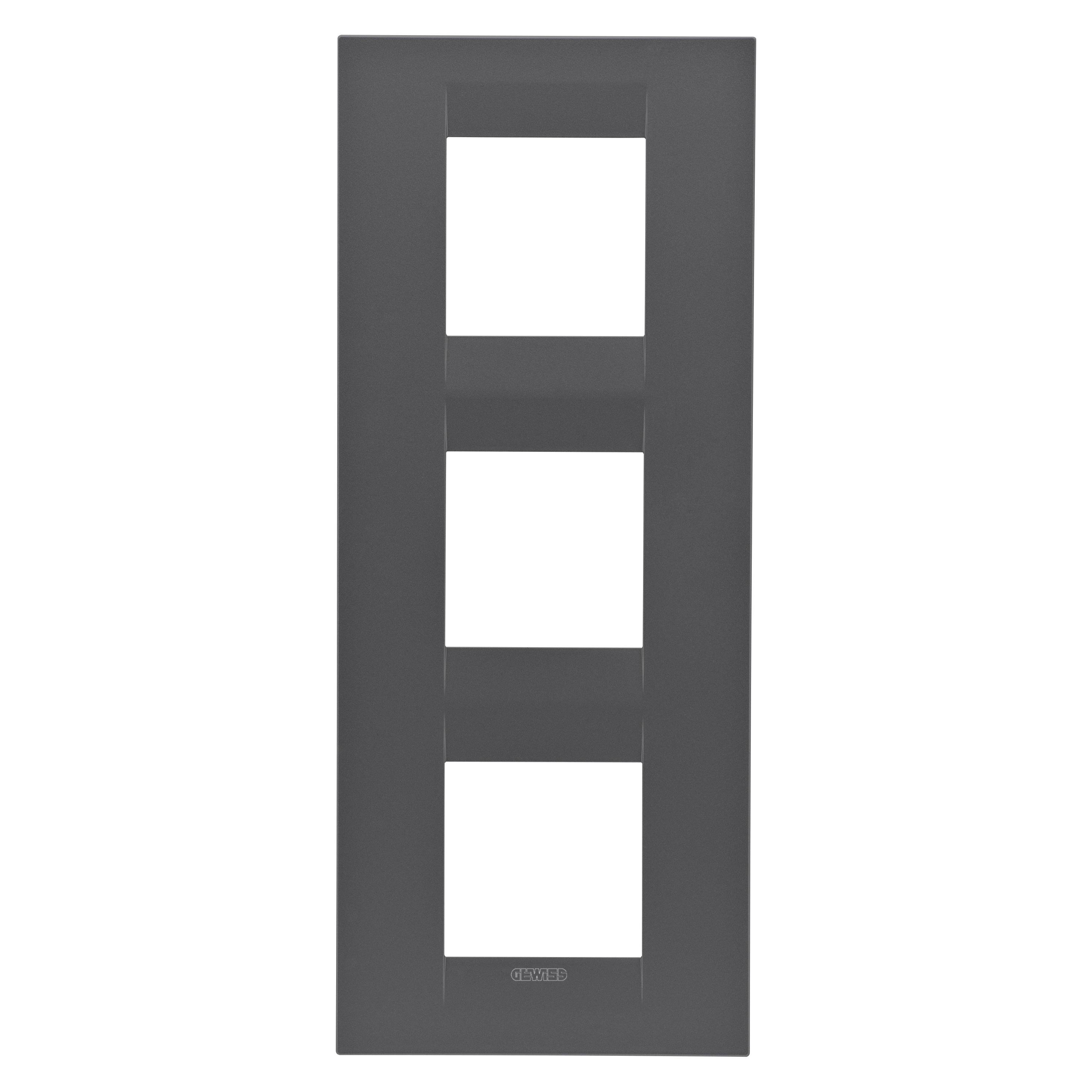 Рамка трехместная Gewiss Chorusmart GEO вертикальная технополимер Черный сатиновый (GW16427VN)