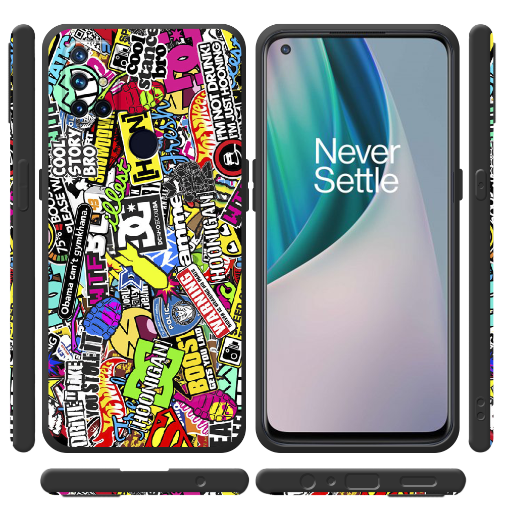 Чехол BoxFace OnePlus Nord N10 Multicolored Inscriptions Черный силикон (43633-up880-44515) - фото 2