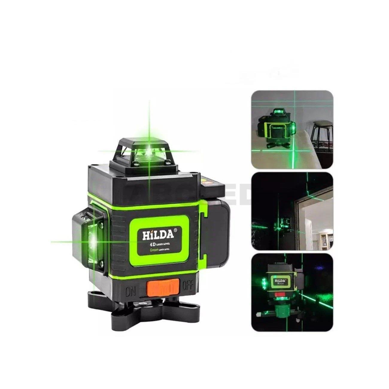 Лазерный уровень нивелир HILDA 4D Plus Full+LED с зеленым лучом на 16 линий 360 градусов - фото 12 Лазерный уровень нивелир HILDA 4D Plus Full+LED с зеленым лучом на 16 линий 360 градусов - фото 12