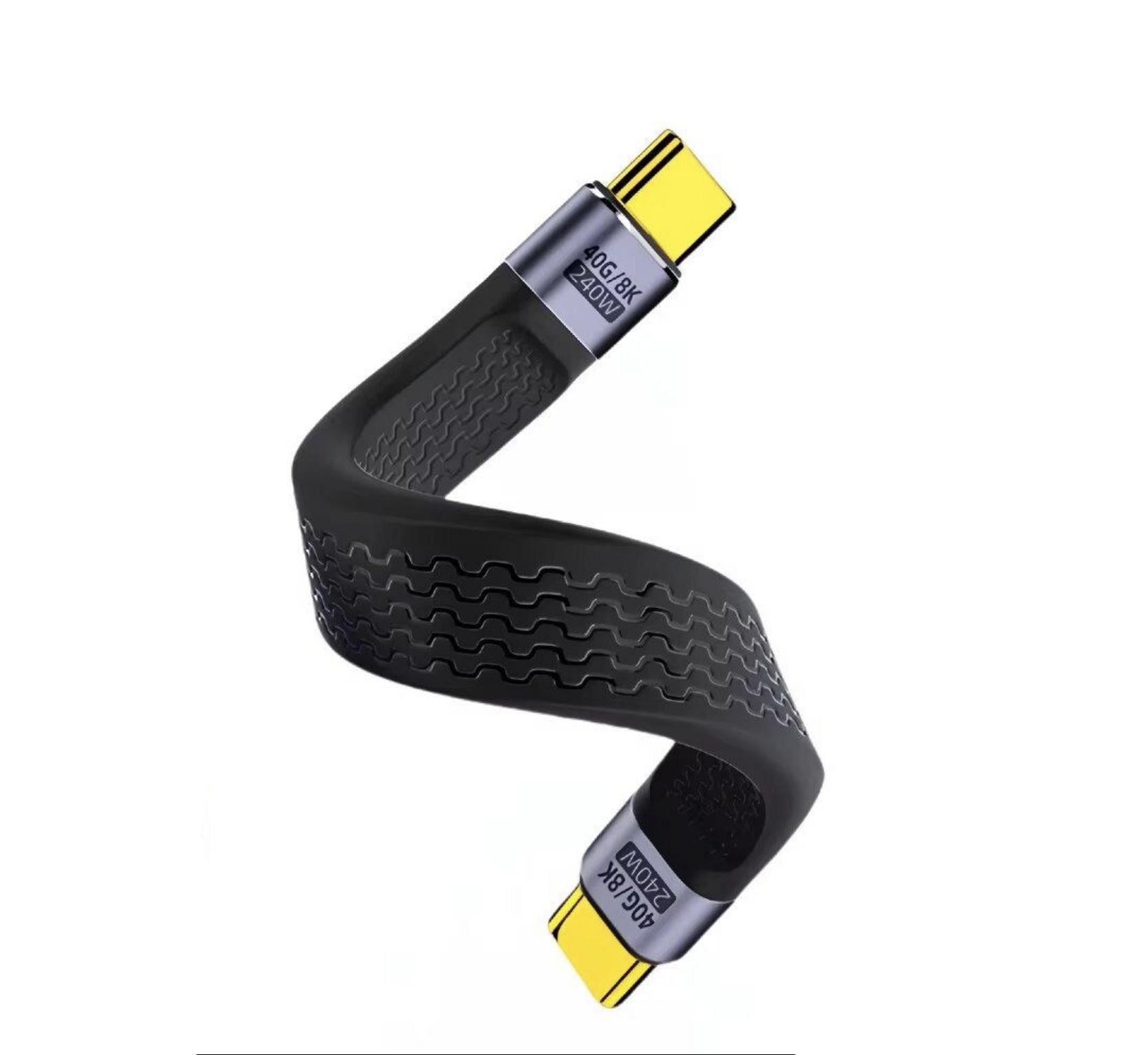 Кабель-переходник USB Type-C M/M 40Gbps 8K USB 4.0 PD240W E-Mark Chip Metal T5 13 см