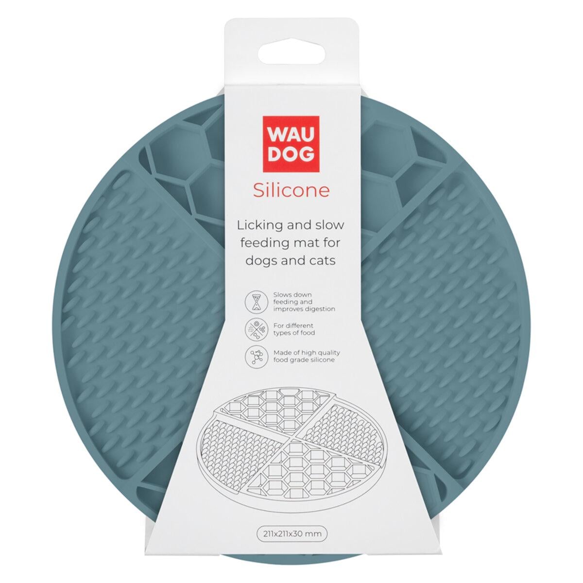 Коврик для слизывания и медленного питания WAUDOG Silicone 211х211х30 мм Серый