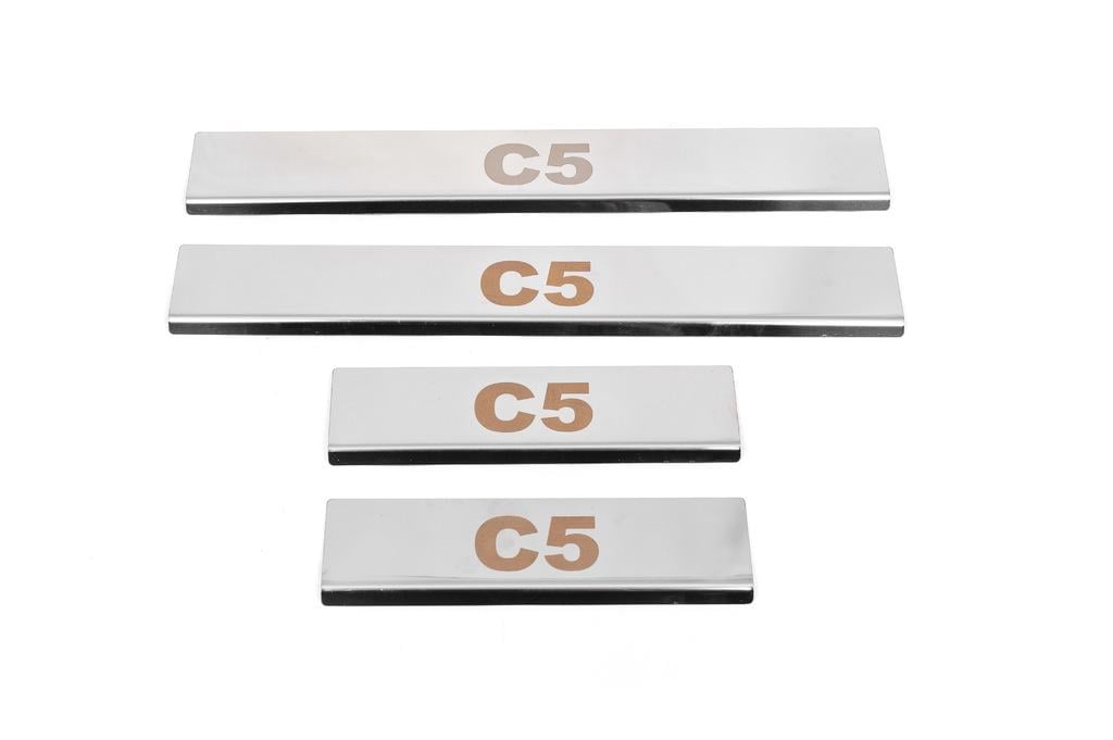 Накладки на пороги Carmos V1 для Citroen C-5 2008-2017 гг. нержавеющая сталь Хром