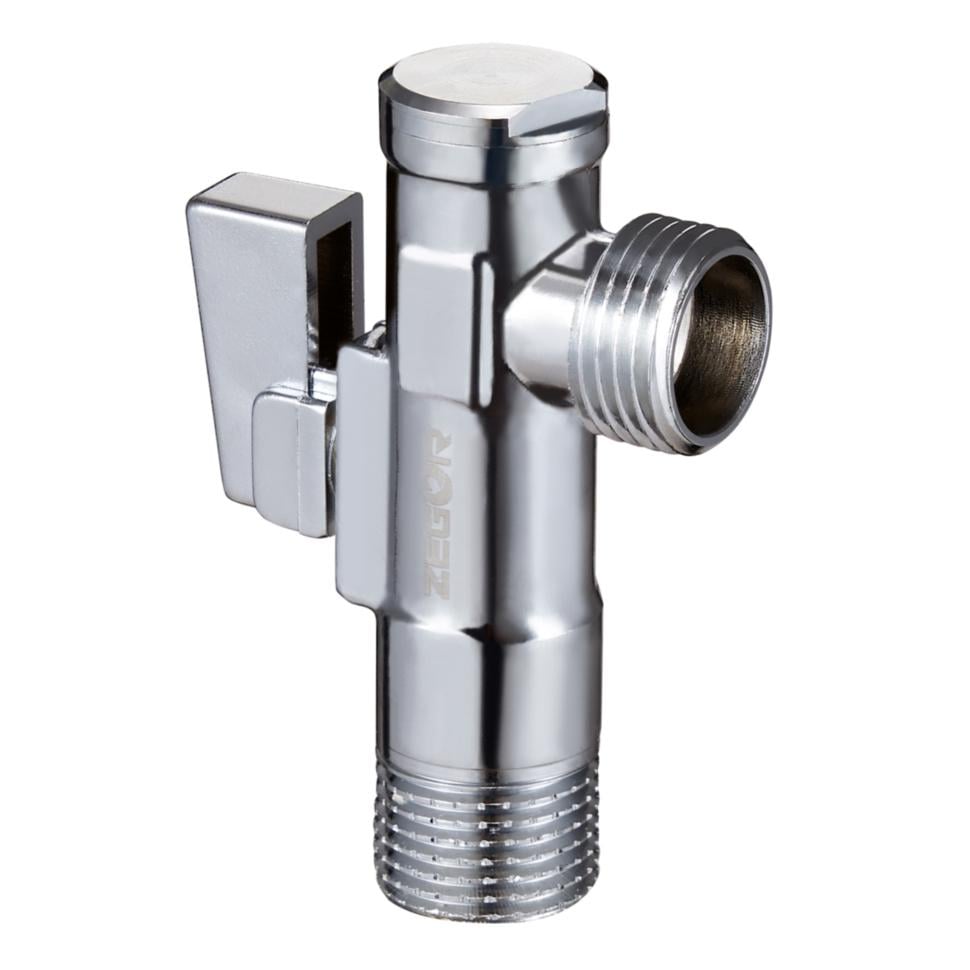 Кран угловой приборный Zegor FZ41 латунь 1/2"х1/2" Хром