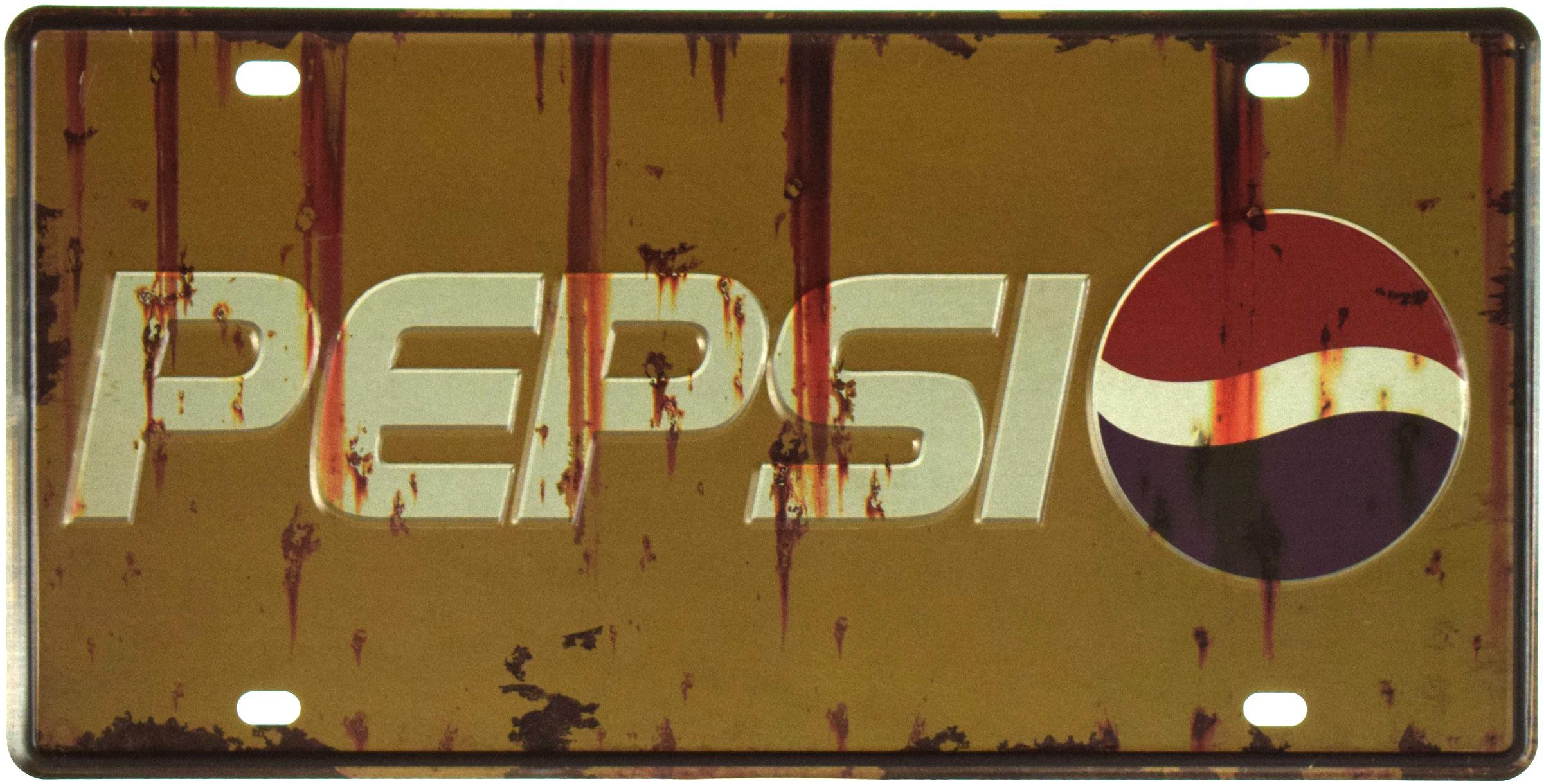 Табличка металлическая Пепси/Pepsi 15x30 см