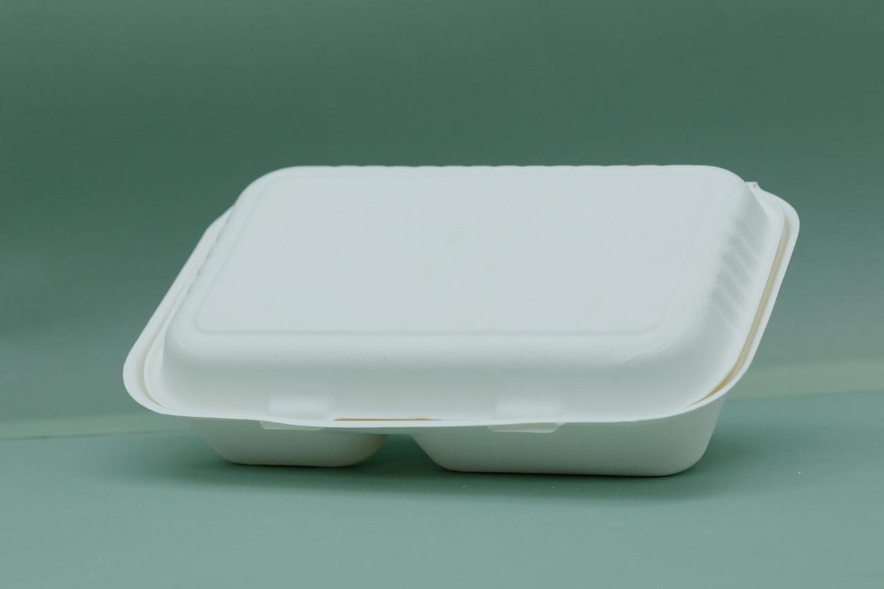 Одноразовый контейнер с 2 отделениями 25х16,5х6,1 см 125 шт. - фото 3 Одноразовый контейнер с 2 отделениями 25х16,5х6,1 см 125 шт. - фото 3