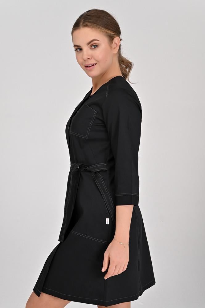 Халат TopLine Калифорния рукав 3/4 р. 46 Черный/Темно-Серый (11934-(46)чер. -стр. т.с.) - фото 2