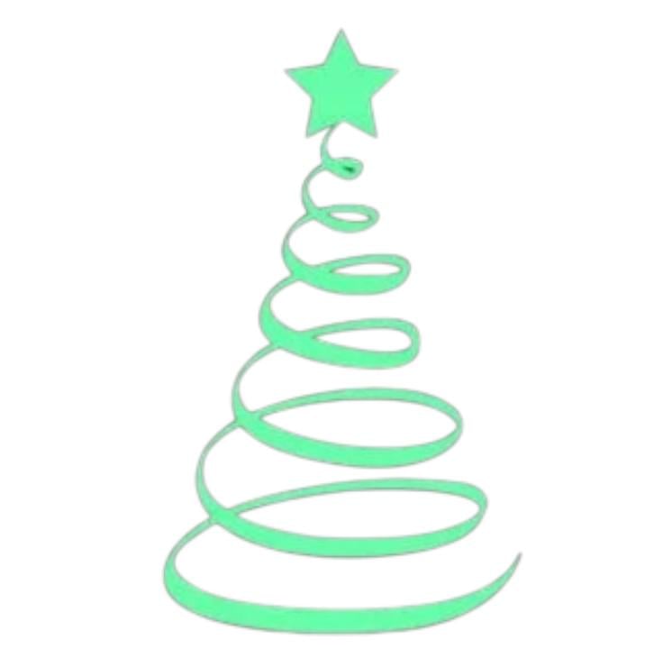 Наклейка новогодняя Елка 15х10 см Салатовый (N245)