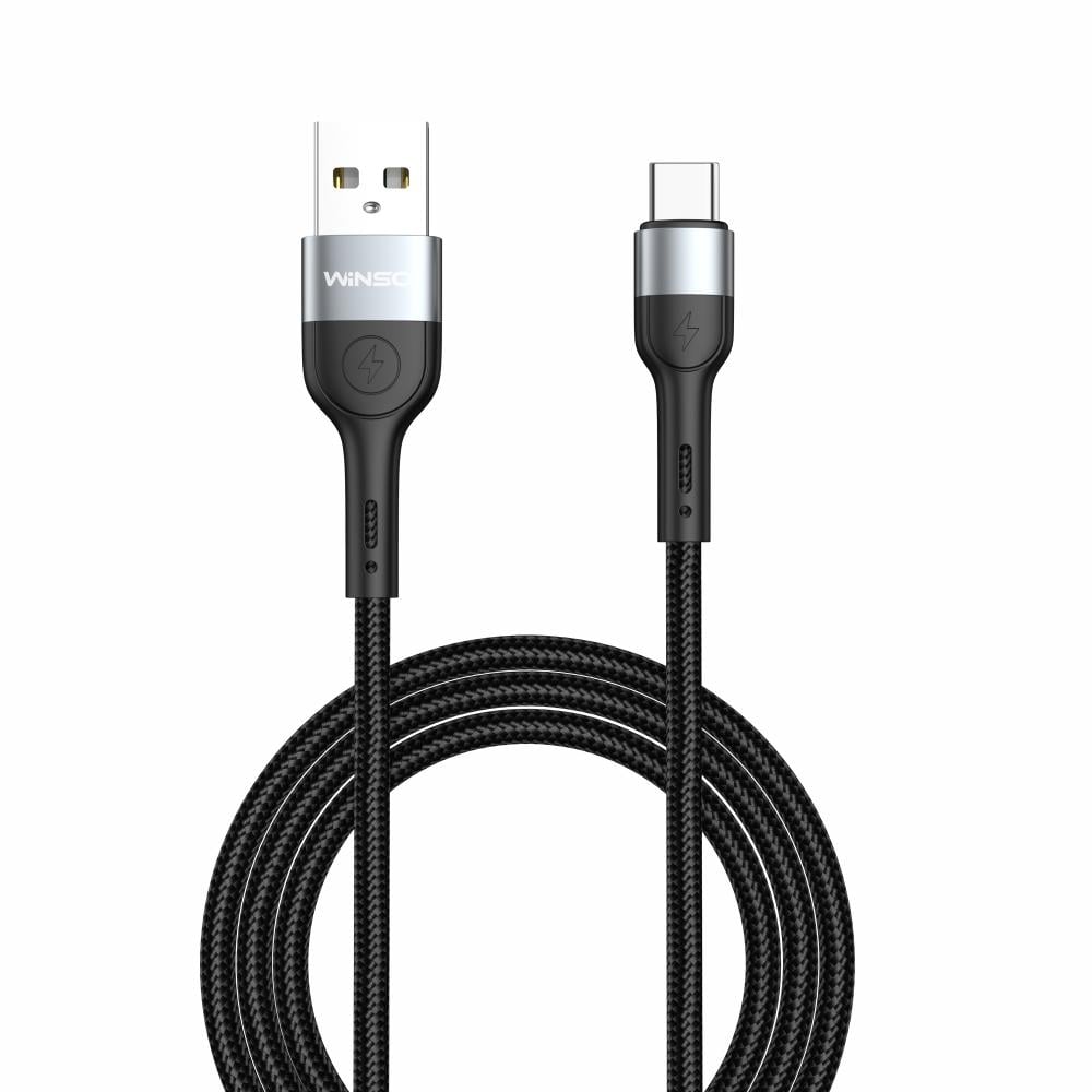 Кабель Winso Pro USB для Type-C TPE+плетение 1 м Черный (223103B)