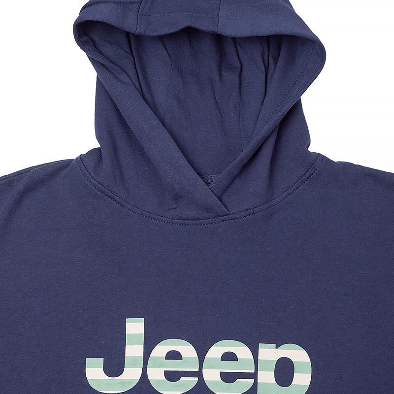 Худі жіноче JEEP HOODED CROPPED SWEATSHIRT Striped Print S Синій (O102609-A184 S) - фото 3