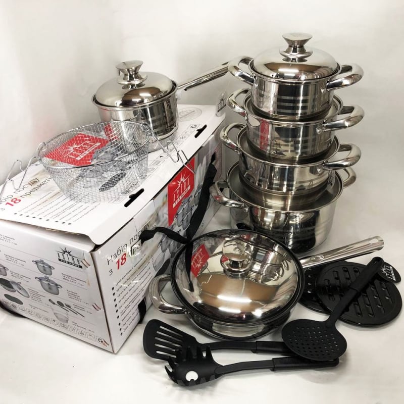 Набор посуды ASTRA A-2518 из нержавеющей стали 18 шт. (tf4521) - фото 15 Набор посуды ASTRA A-2518 из нержавеющей стали 18 шт. (tf4521) - фото 15