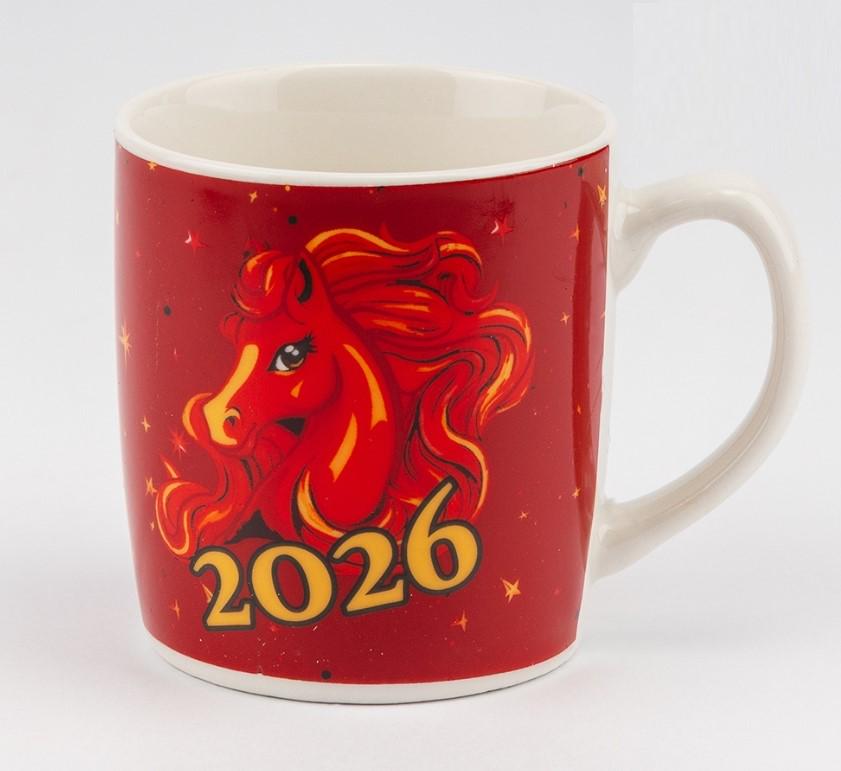 Кружка з ложечкою Символ 2026 року Вогняний Кінь 200 мл (9250-004) - фото 1