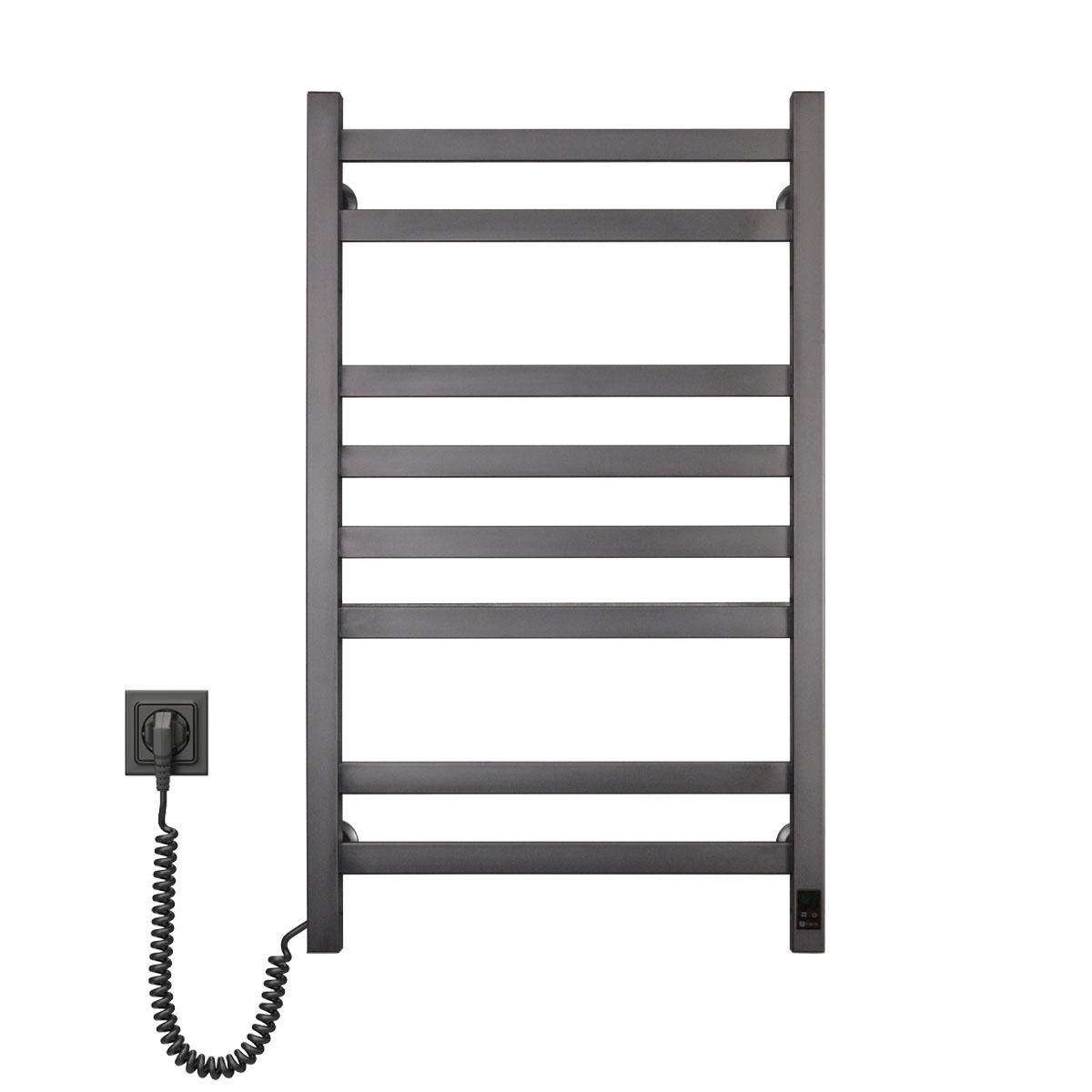 Рушникосушка електрична NAVIN Авангард лівостороння з таймером 480х800 мм Gun Metal (H10-928153-4880)