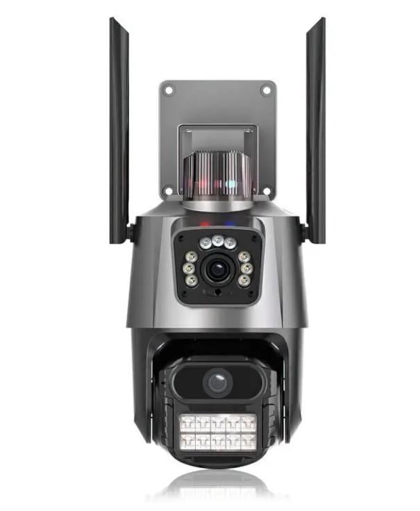 Камера видеонаблюдения IP уличная P11-QQ6 8MP WiFi поворотная с двойными объективами Черный (2390000022)