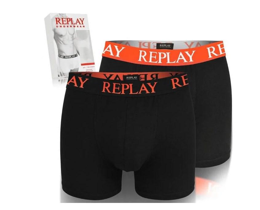 Трусы-боксеры мужские анатомические Replay 2 шт. L Черный/Оранжевый (6776545) - фото 2 Трусы-боксеры мужские анатомические Replay 2 шт. L Черный/Оранжевый (6776545) - фото 2