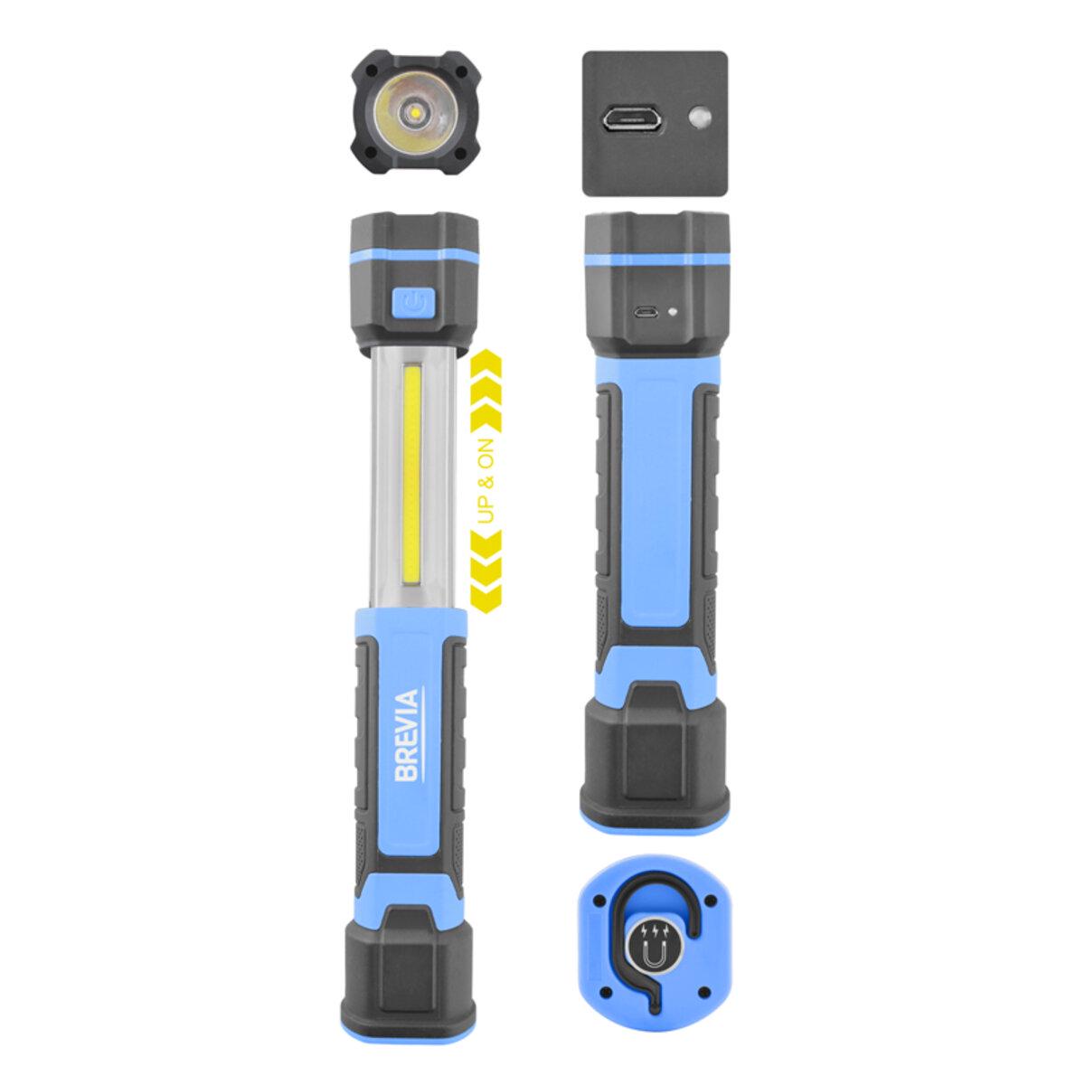 Ліхтар інспекційний Brevia телескопічний 3W COB+1W LED 300lm 2000 mAh Micro-USB (18298319) - фото 3