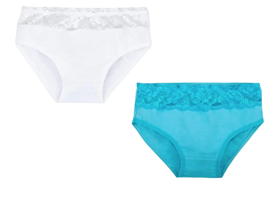 Трусы детские хлопковые для девочки Gabbi TRD-20-7 2 шт. 110 см Бело-голубой (12232)