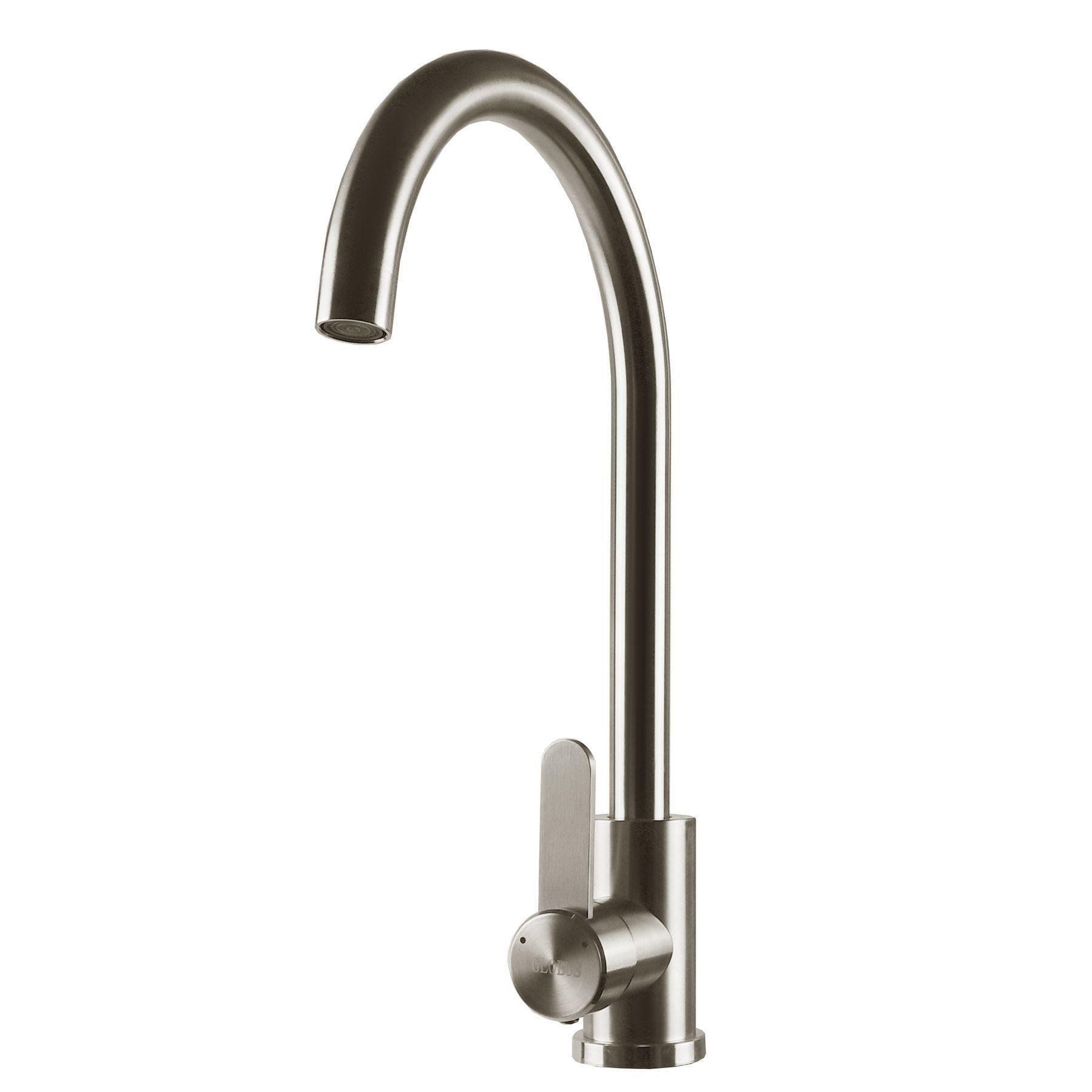 Кран на кухню Globus Lux нержавеющая сталь Сатин (17532)