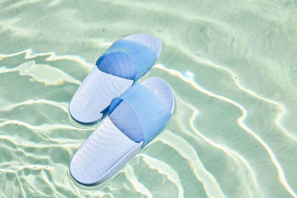 Шльопанці жіночі утеплені Crocs Slide Splash Moon Jelly р. 40-41 Синій (11596) - фото 5
