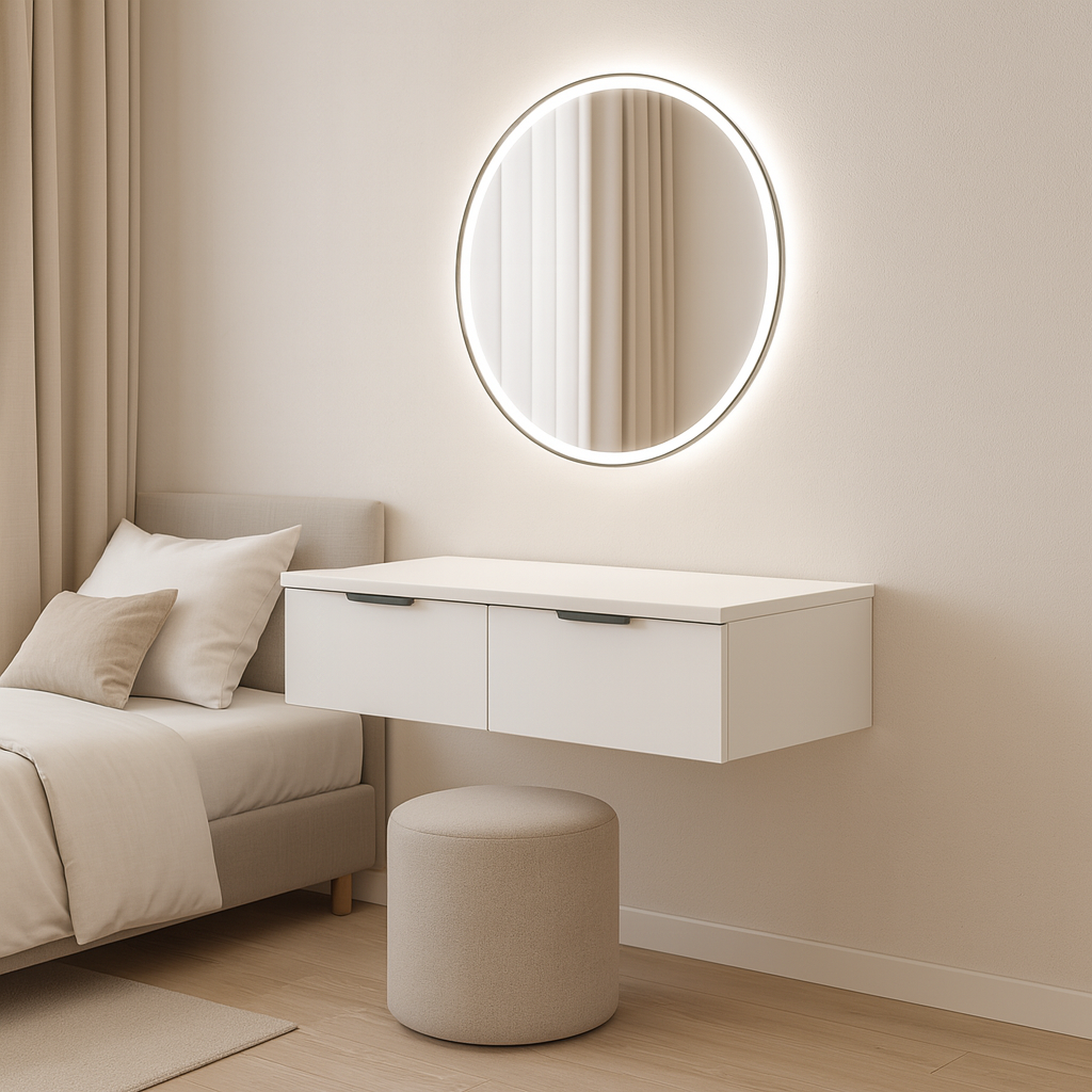 Туалетный столик ТС1 SENAM 220х1000х360 мм ДСП Белый Туалетный столик ТС1 SENAM 220х1000х360 мм ДСП Белый