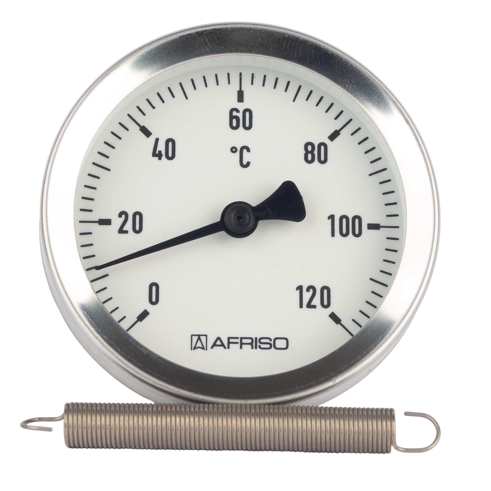 Термометр биметаллический Afriso 0÷120°C накладной Ø 63 мм