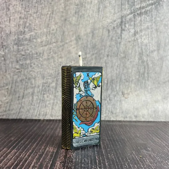 Свічка воскова Карта Таро Колесо фортуни Чорний (1275)