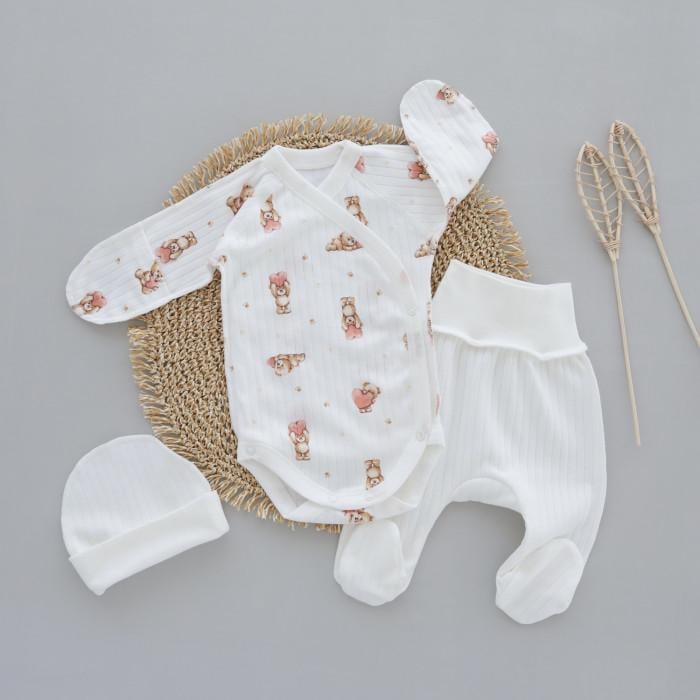 Комплект RoyalBaby Мишка с сердечком из боди рубчик 3 ед. г. 56 Белый (144340-19380)
