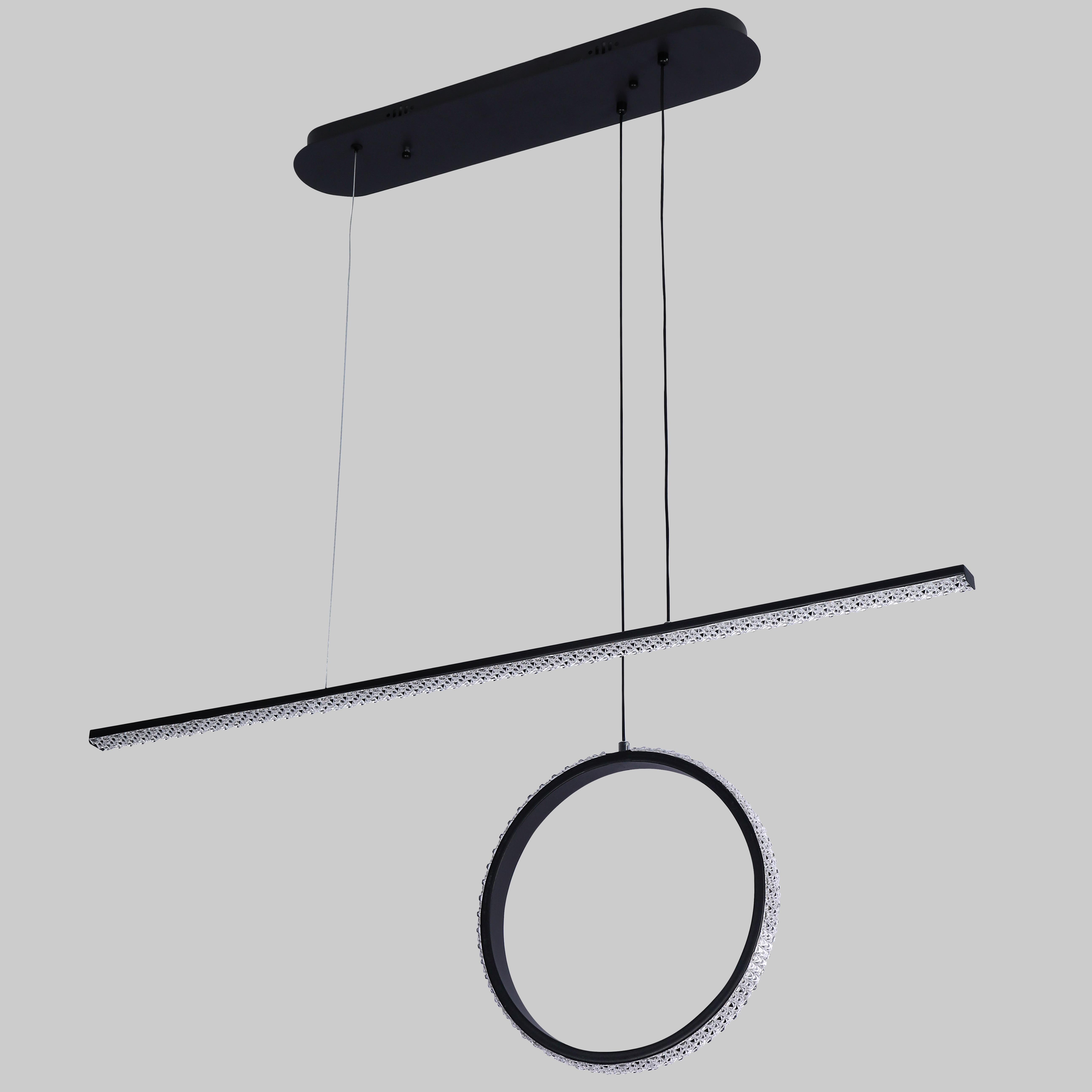 Люстра подвесная Led 40W Черный (87-1223 (1000/300) BK)